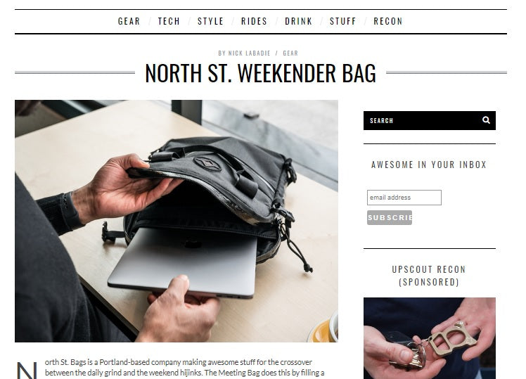 screenshot of upscout article