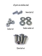 Nuts, bolts and washer parts needed for pannier hooks - North St. Bags