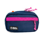 Front view of Pioneer 9 Handlebar Pack in Midnight and Pink